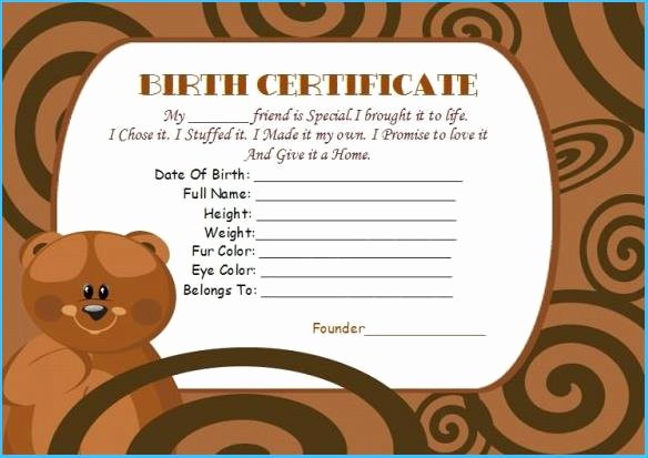Build A Bear Birth Certificate Template Blank New Build A Bear Certificate Template 8877
