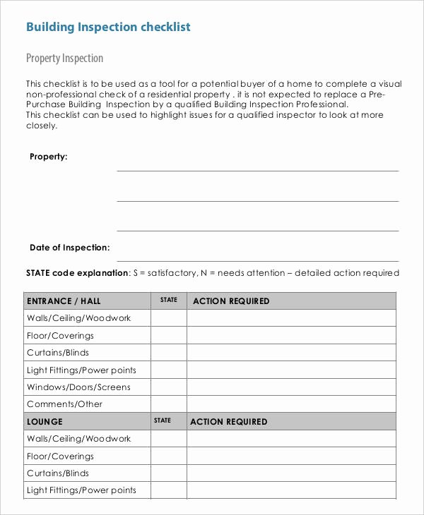 Building Inspection Checklist Pdf Fresh Building Maintenance Inspection Checklist Template – Tutumi