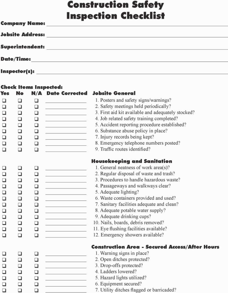 Building Inspection Checklist Pdf Inspirational How Jobsite Inspection form Can Increase