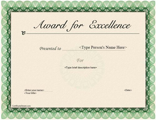Business License Certificate Template Elegant Business Certificates Elegant Award for Excellence