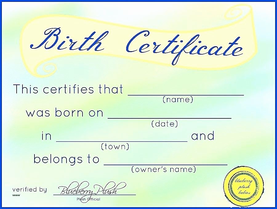 Cabbage Patch Kid Birth Certificate Template Elegant Doll Birth Certificate Template – Ahegao