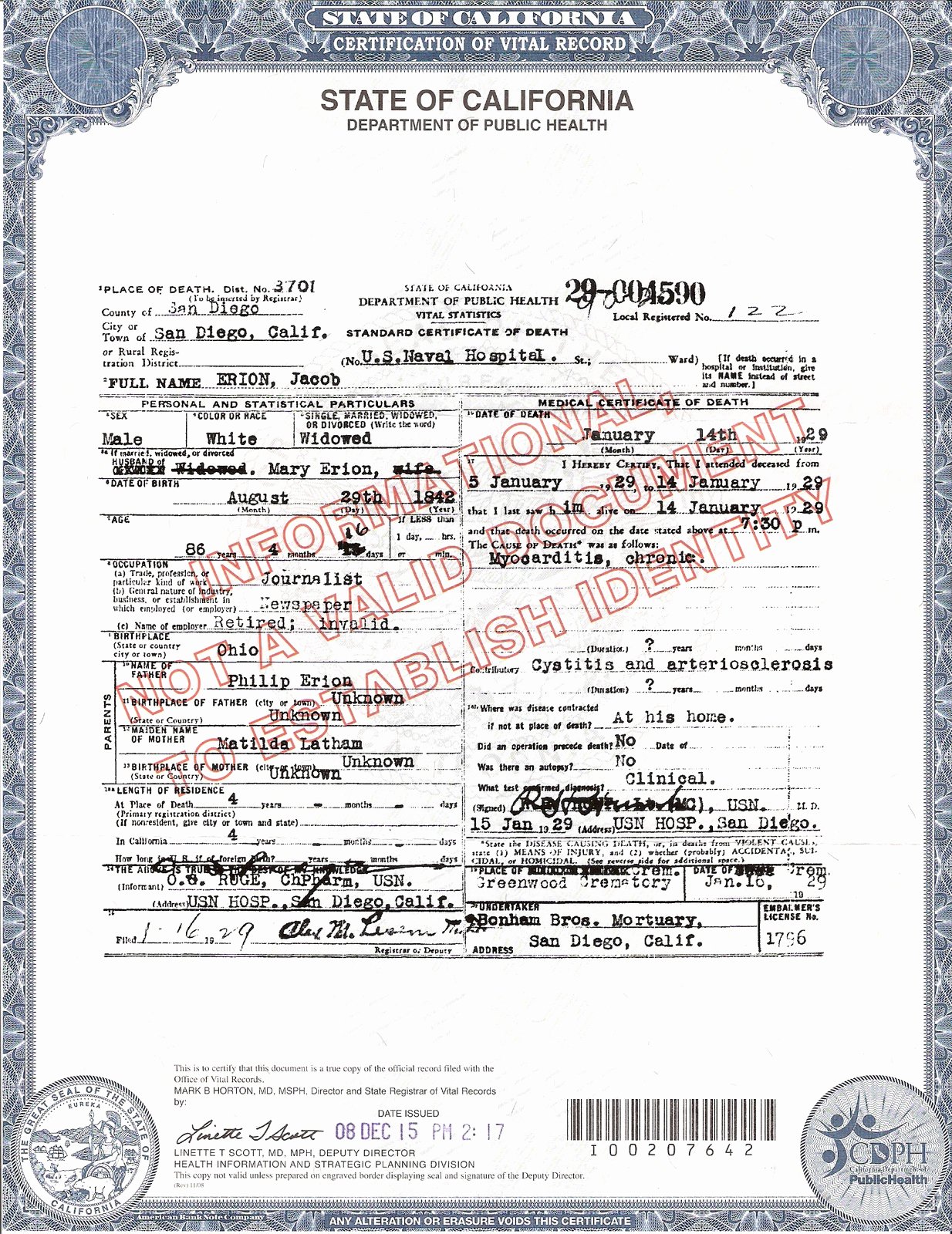 California Birth Certificate Template Fresh California Death Certificate