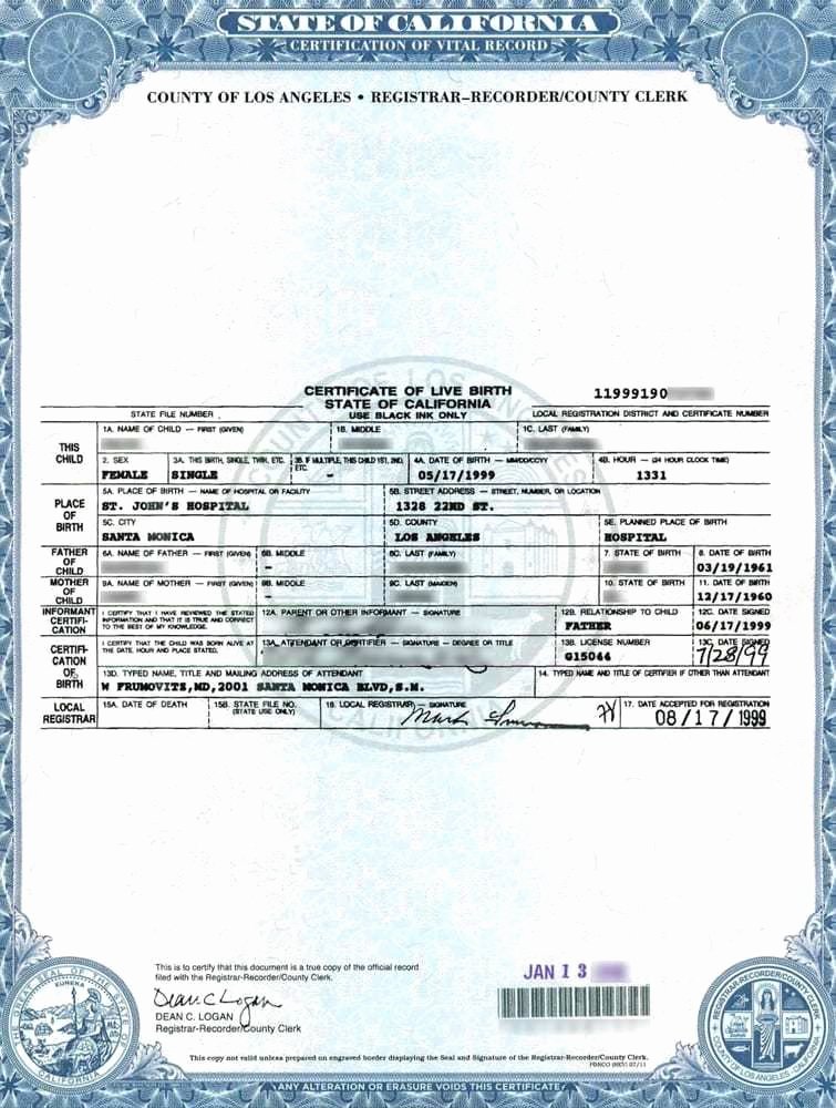 California Birth Certificate Template Inspirational Sacramento California Birth Certificate Application