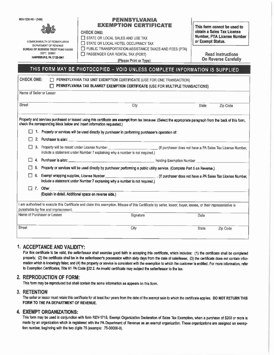 California Resale Certificate Template Luxury form Rev 1220 Pennsylvania Exemption Certificate