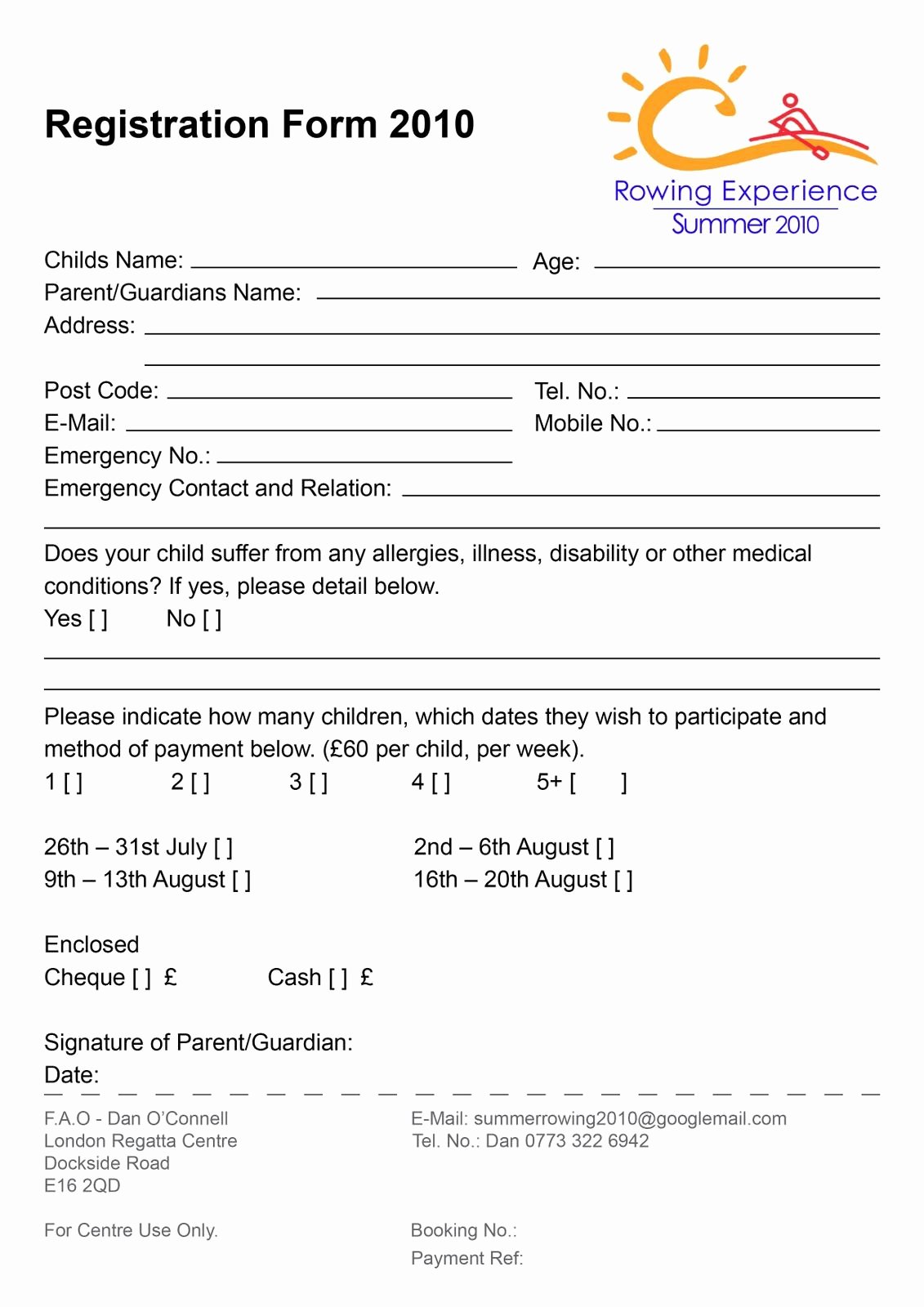 Camp Registration form Template Fresh Pin On Registration form
