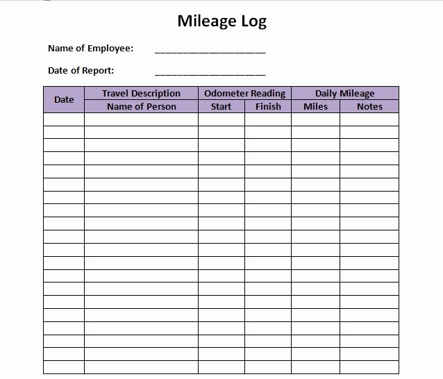 Car Mileage Chart Best Of 30 Printable Mileage Log Templates Free Template Lab