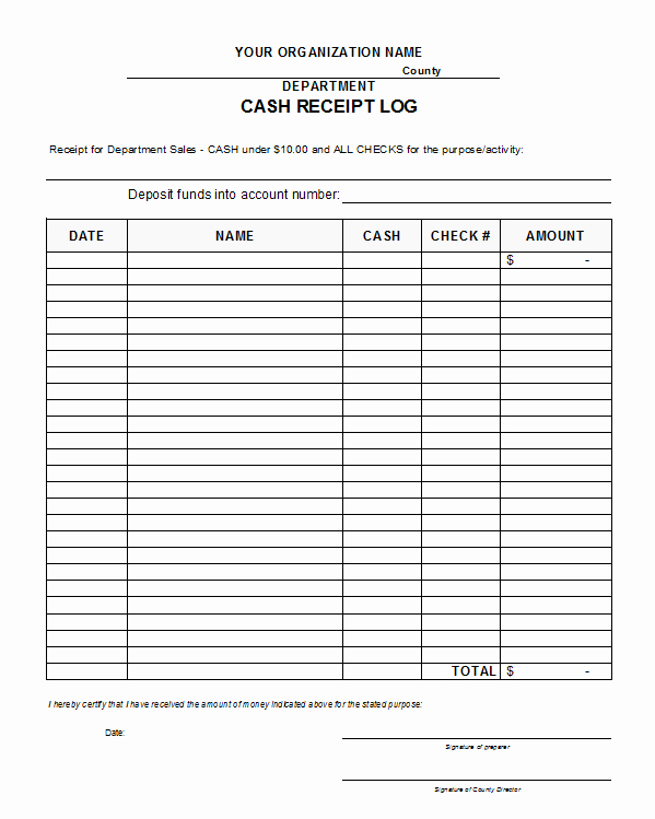Cash Drawer Check Out Sheet Beautiful Free Printable Cash Receipts