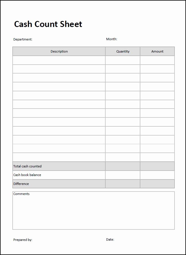 Cash Drawer Check Out Sheet Best Of Cash Count Sheet