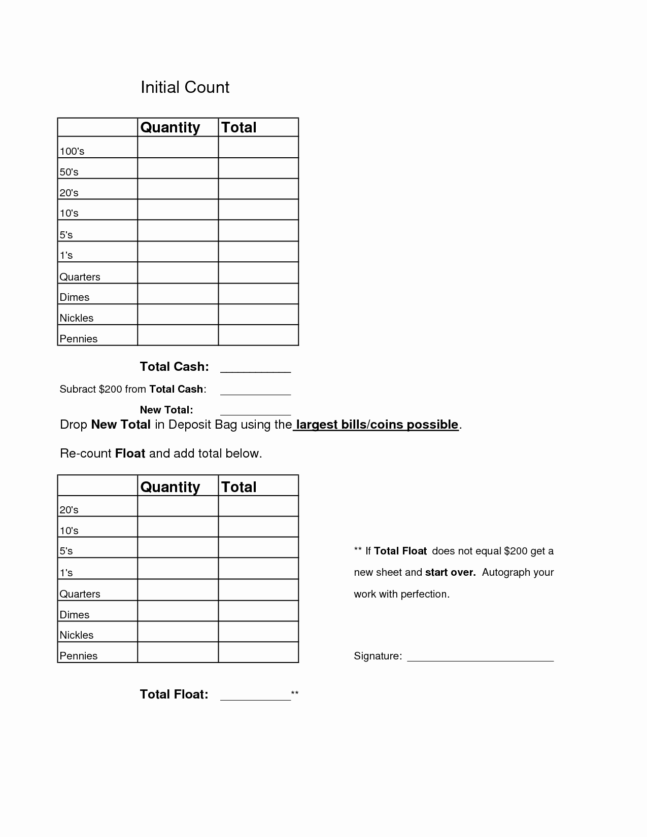 Cash Drawer Count Sheet Template Beautiful 19 Best Of Cash Count Worksheet Cash Register