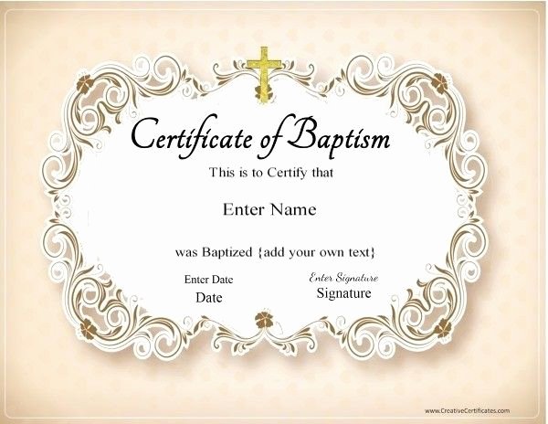 Catholic Baptism Certificate Template Beautiful Certificate Of Baptism Redz1