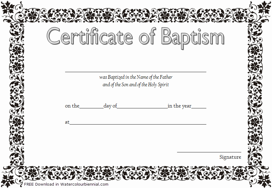 Catholic Baptism Certificate Template Elegant Baptism Certificate Template Word [9 New Designs Free]