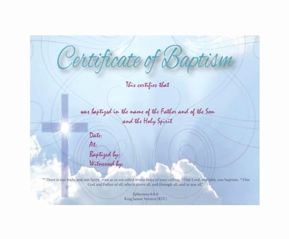 Catholic Baptismal Certificate Template Awesome 47 Baptism Certificate Templates Free Printable Templates