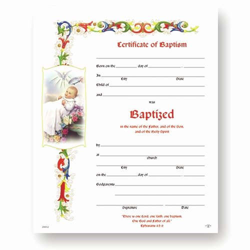 Catholic Baptismal Certificate Template Best Of Baptism Certificate 50 Pack