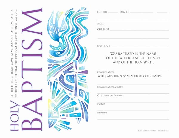 Catholic Baptismal Certificate Template Inspirational Child’s Baptism Certificate