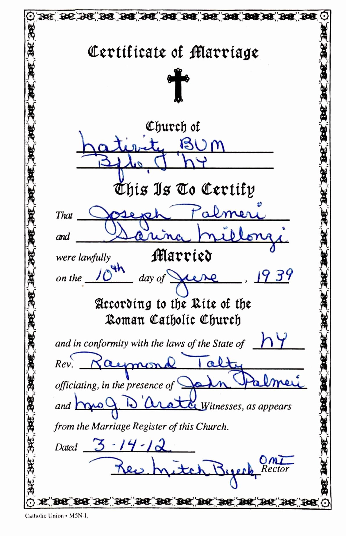 Catholic Marriage Certificate Template Awesome 25 Of Catholic Certified Template