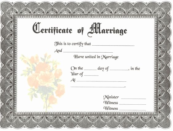 Catholic Marriage Certificate Template Elegant Blank Marriage Certificates