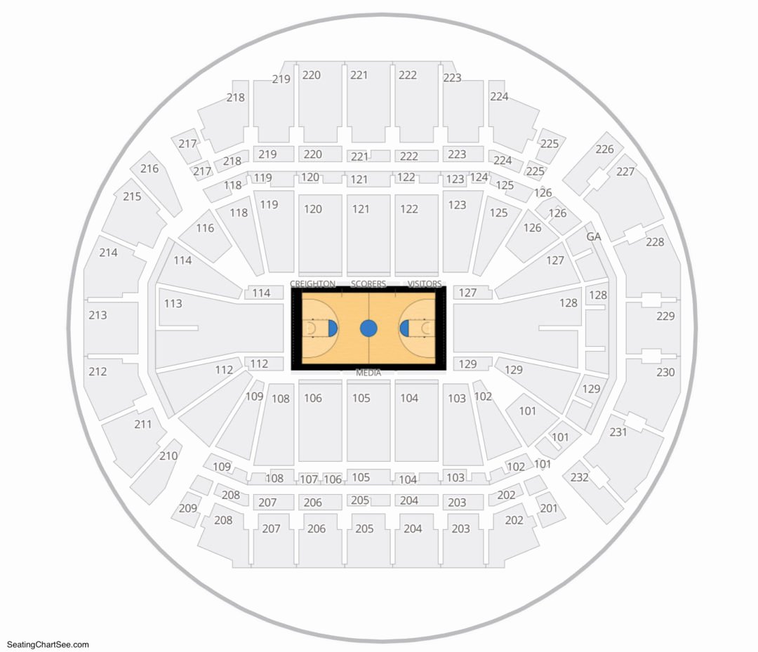 Centurylink Seating Chart with Rows and Seat Numbers Lovely Centurylink Center Omaha Seating Chart