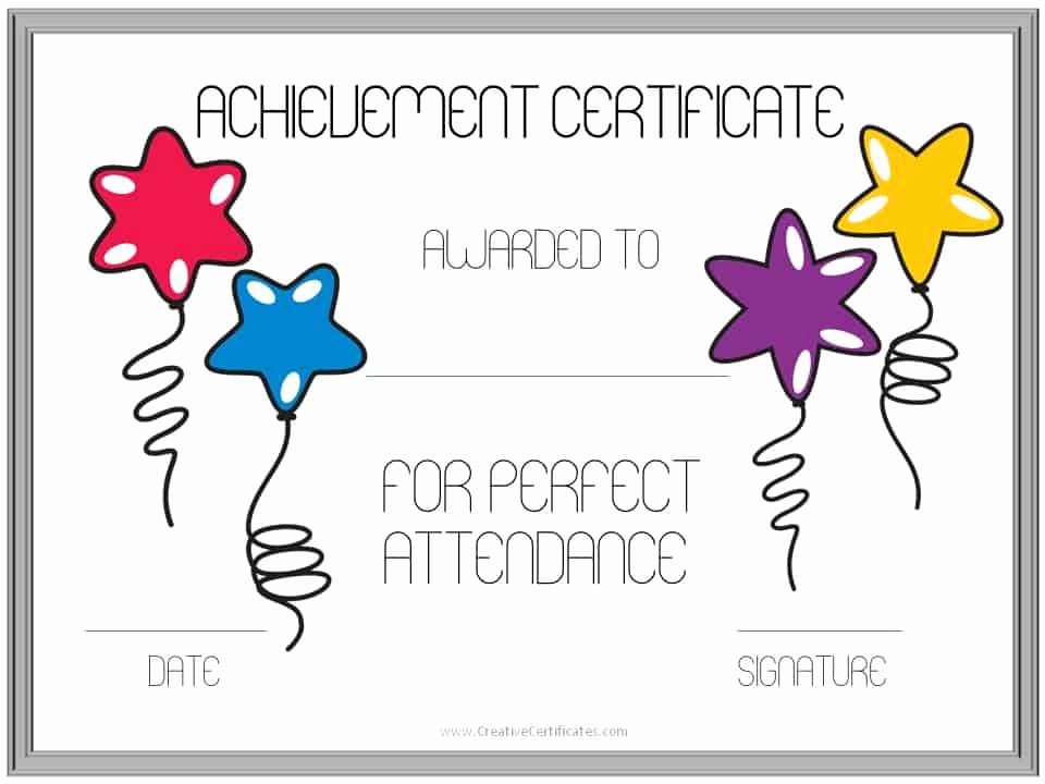 attendance award certificates