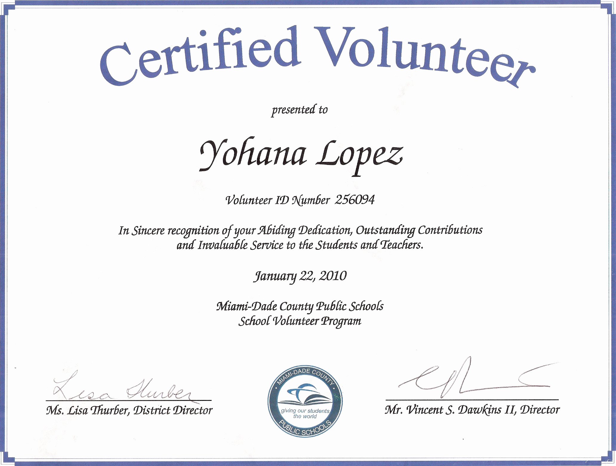 Certificate for Volunteer Work Unique Untitled Document [ ]