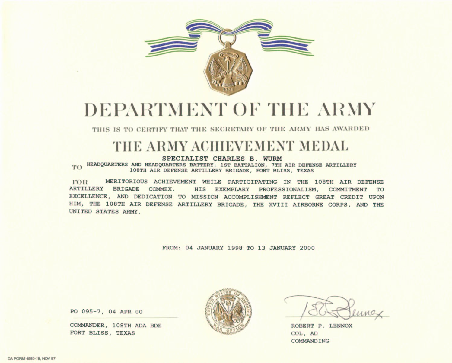 Certificate Of Achievement Army form Elegant Education Awards