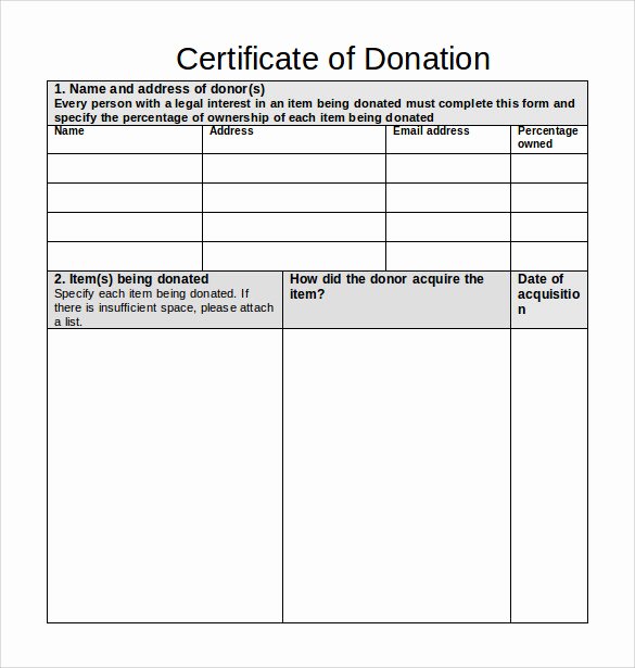 Certificate Of Appreciation for Donation Template Awesome Sample Donation Certificate Template 7 Documents In Pdf