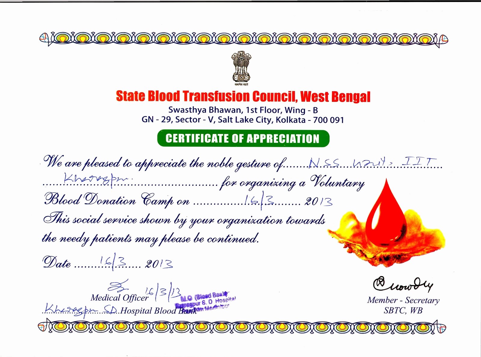 Certificate Of Appreciation for Donation Template Best Of Blood Donation Camp Report