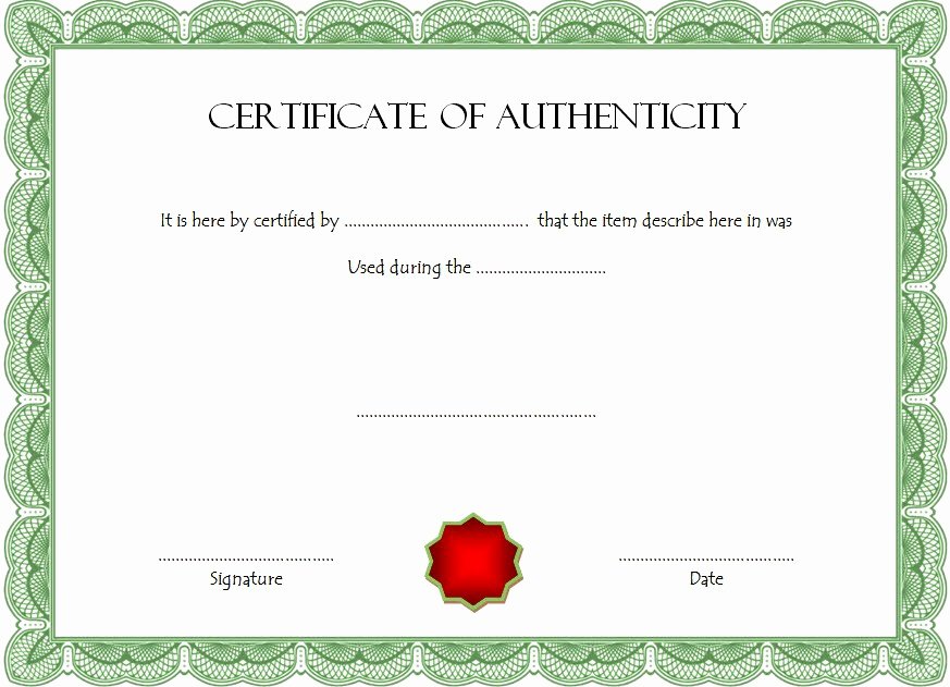 certificate of authenticity templates