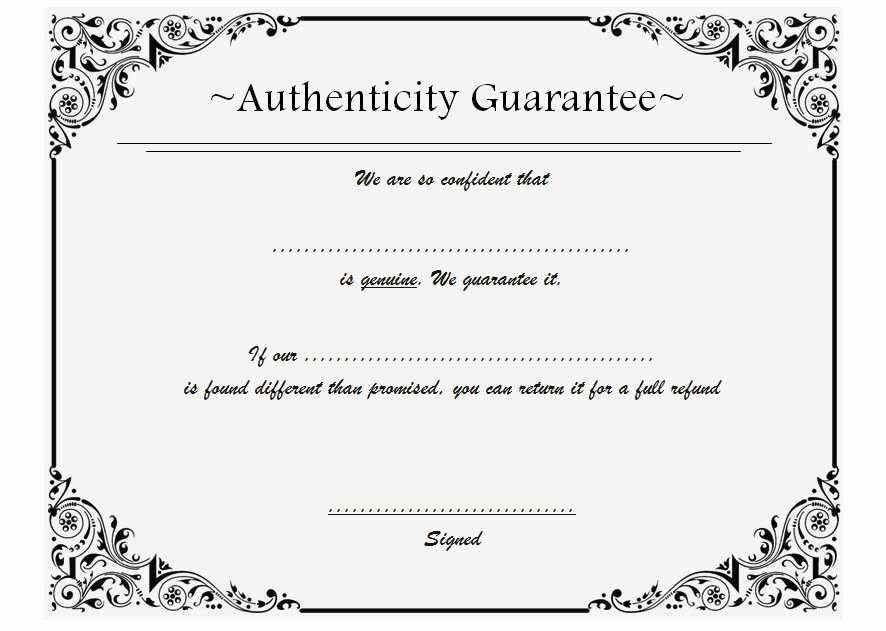 Certificate Of Authenticity Photography Template Beautiful Certificate Of Authenticity Templates Free [10 Limited