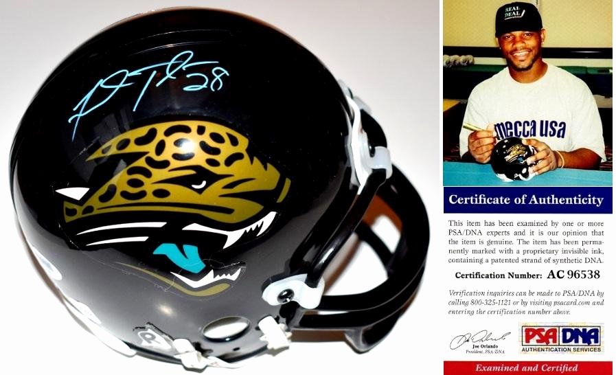 Certificate Of Authenticity Sports Memorabilia Template Inspirational Fred Taylor Signed Mini Helmet Jags Teal Psa Dna