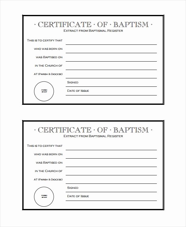 Certificate Of Baptism Template Beautiful 18 Sample Baptism Certificate Templates Free Sample