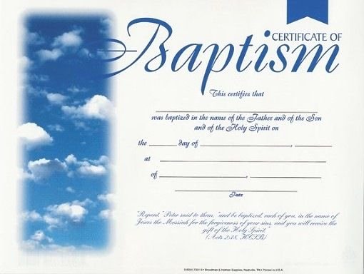 Certificate Of Baptism Word Template Beautiful Baptism Certificates with Clouds Package Of 6