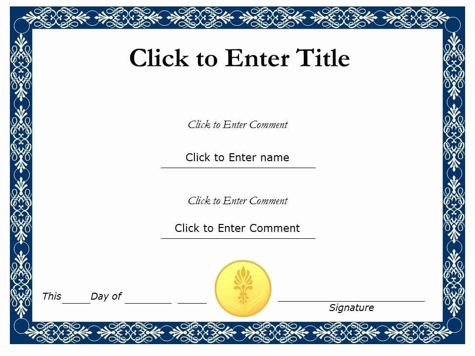 Certificate Of Completion Template Powerpoint Awesome Award Certificate Template