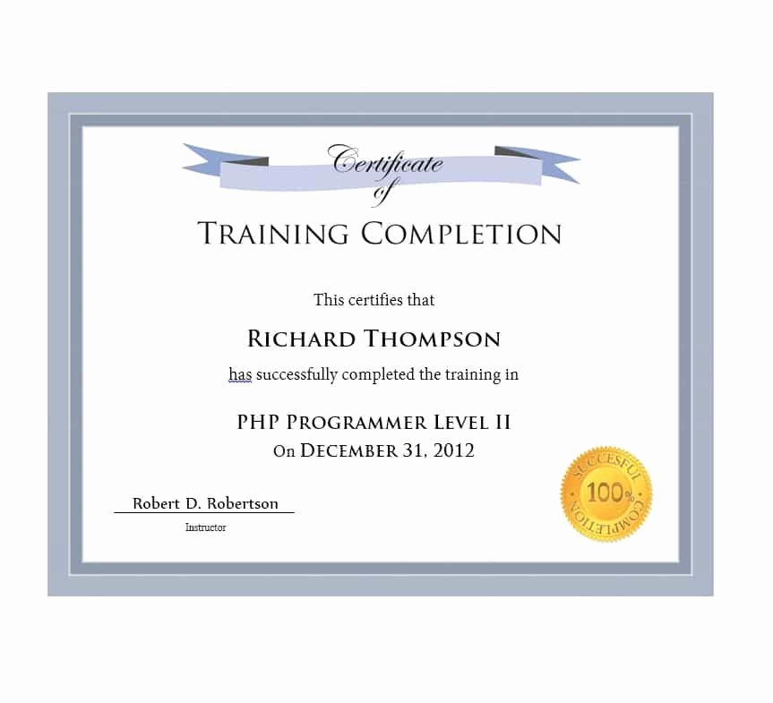 Certificate Of Completion Template Powerpoint Beautiful 40 Fantastic Certificate Of Pletion Templates [word
