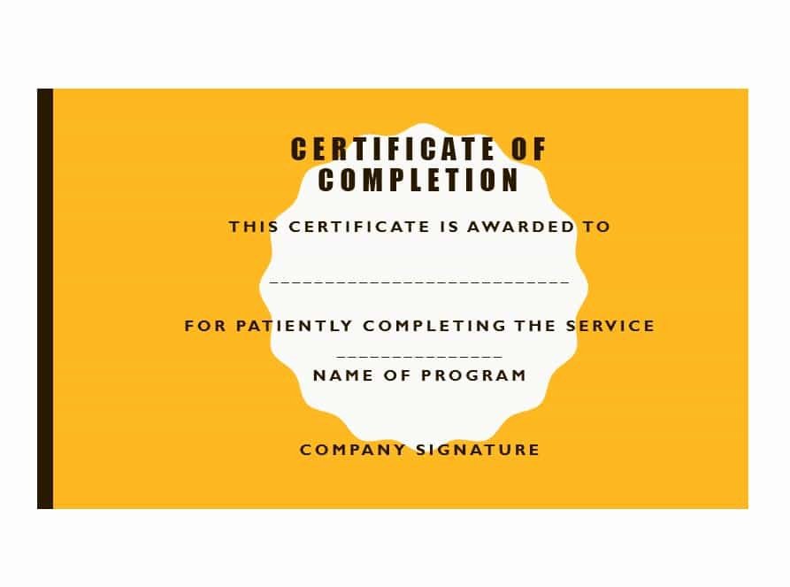 Certificate Of Completion Template Powerpoint New 40 Fantastic Certificate Of Pletion Templates [word