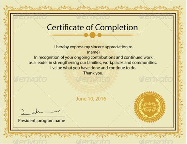 Certificate Of Completion Wording Awesome 20 Certificates Of Pletion Word Psd Ai Indesign