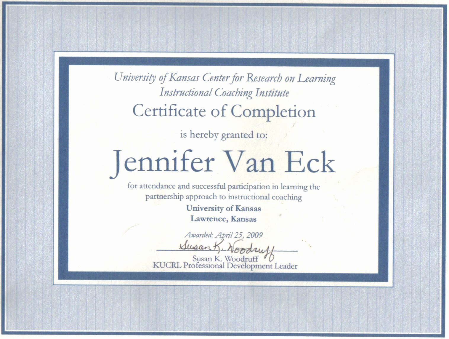 Certificate Of Completion Wording Lovely Artifact 2 Instructional Coaching Certificate Of