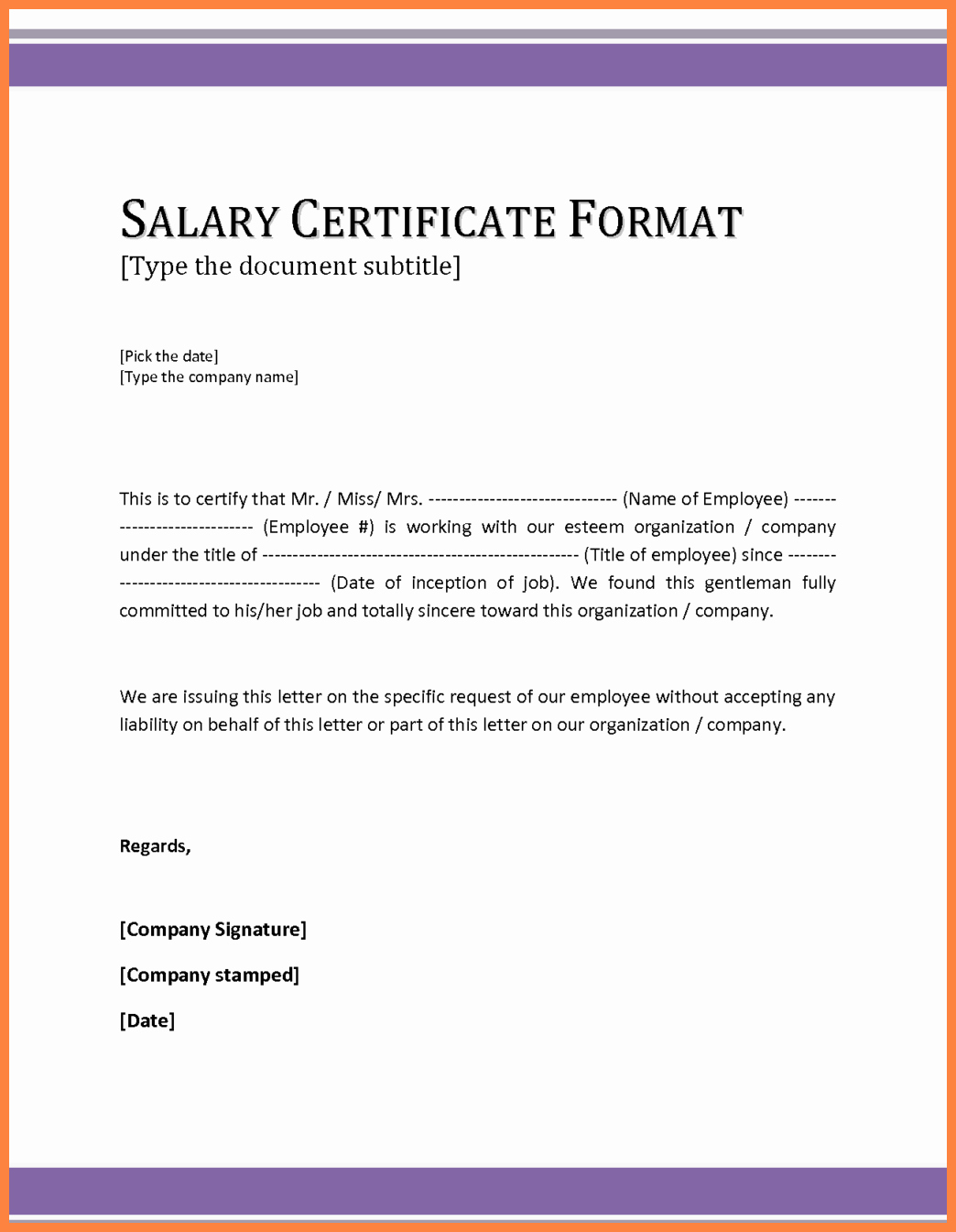 Certificate Of Confirmation Template Awesome 5 Salary Confirmation Letter Template