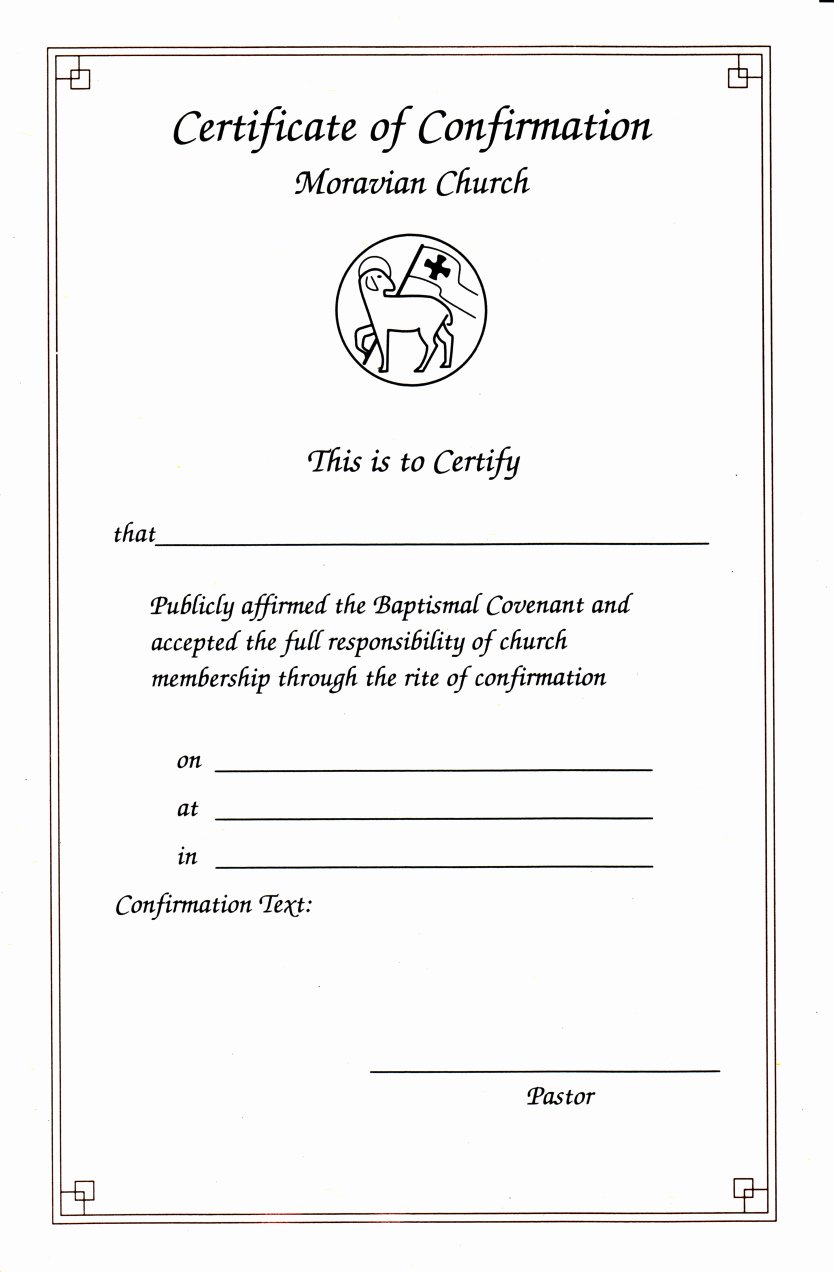 Certificate Of Confirmation Template Luxury Confirmation Certificate