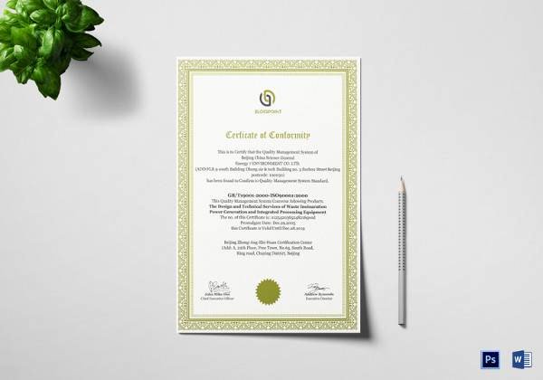 Certificate Of Conformance Template Word Beautiful 13 Conformity Certificate Templates to Download