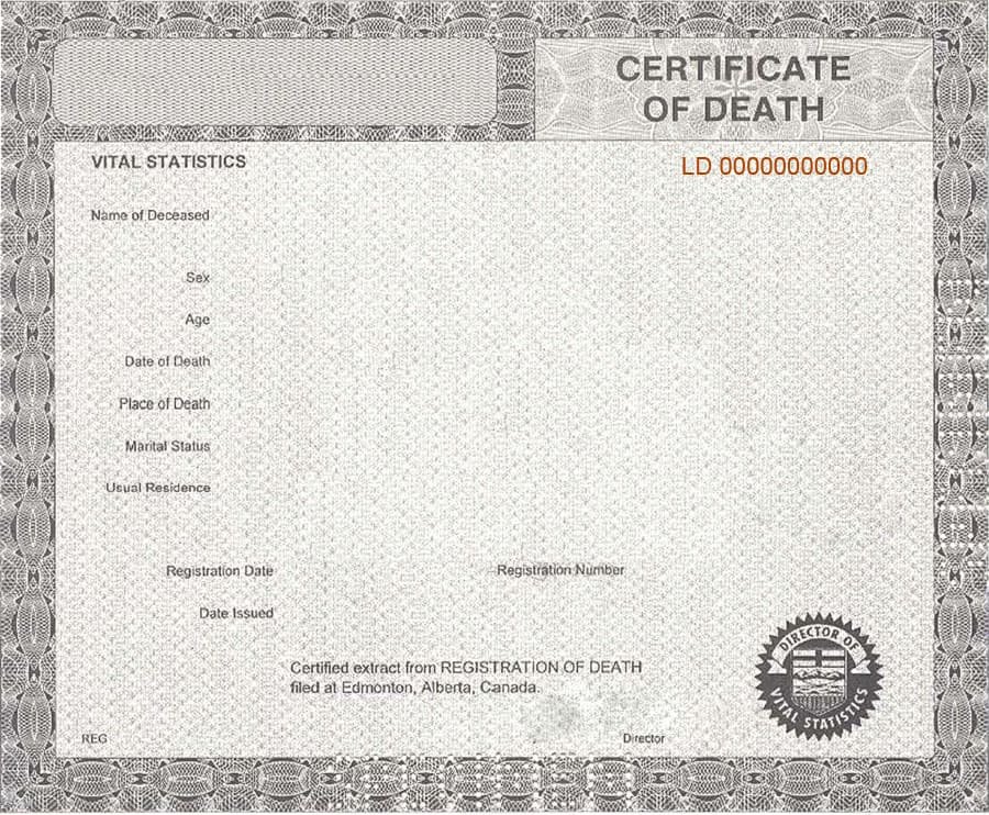 Certificate Of Death Template Luxury 37 Blank Death Certificate Templates [ Free]