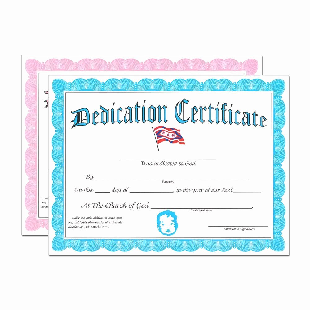 Certificate Of Dedication Template Beautiful Baby Dedication Certificate