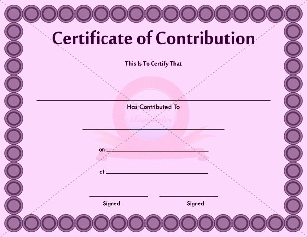 Certificate Of Donation Template Awesome Contribution Certificate Template
