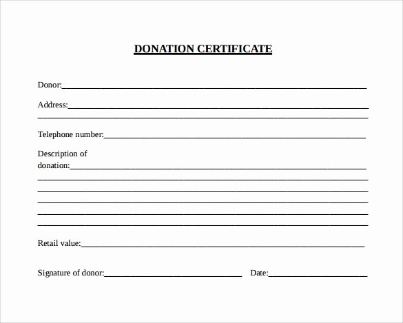 Certificate Of Donation Template Awesome Sample Donation Certificate Template 7 Documents In Pdf
