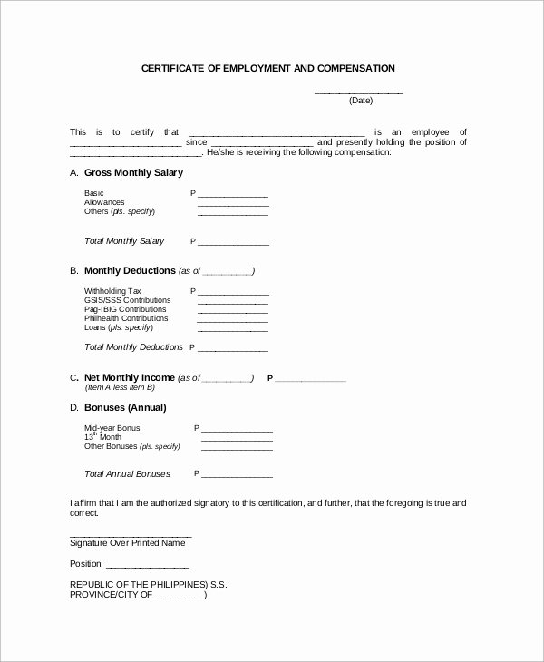 Certificate Of Employment Doc Awesome Sample Employment 43 Examples In Word Pdf