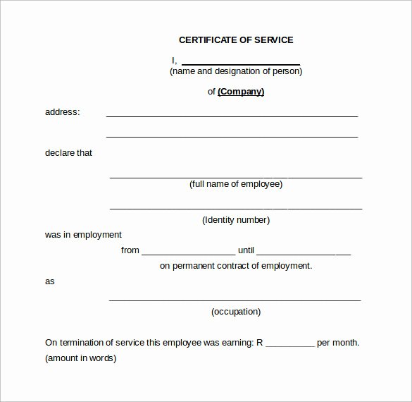 Certificate Of Employment Doc Elegant Sample Certificate Of Service Template 20 Documents In