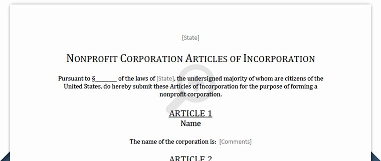 Certificate Of Incorporation Template Word Beautiful Free Articles Of Incorporation Non Profit Template