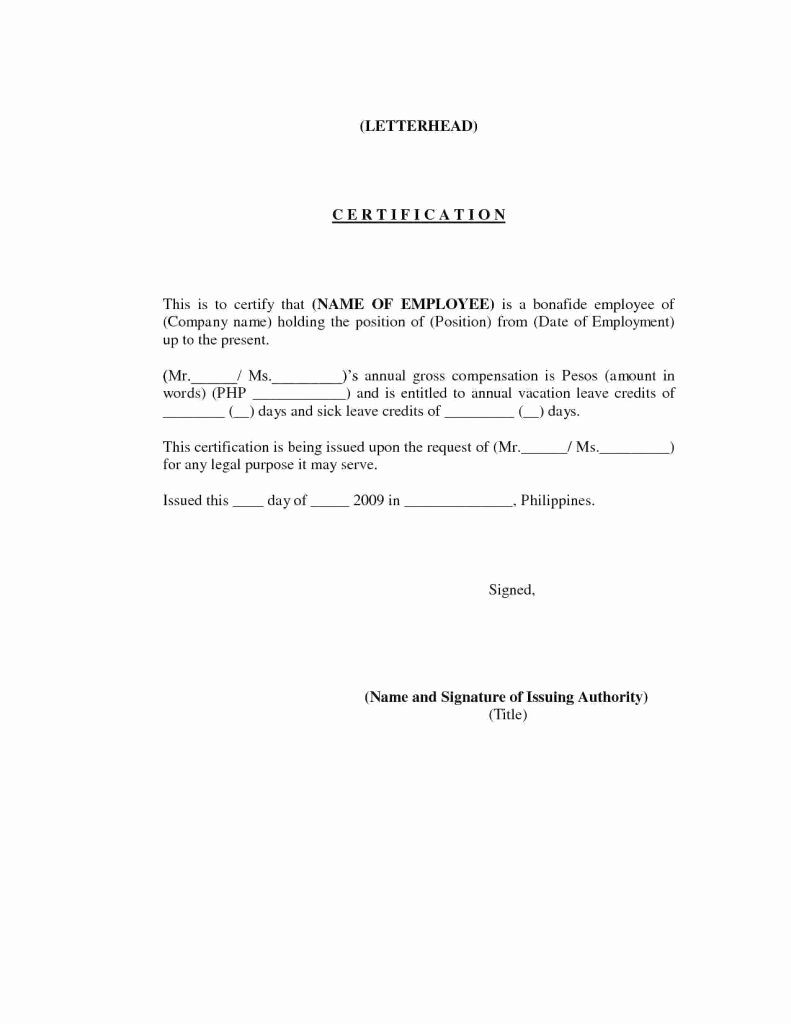 Certificate Of Incumbency Template New Incumbency Certificate for Visa