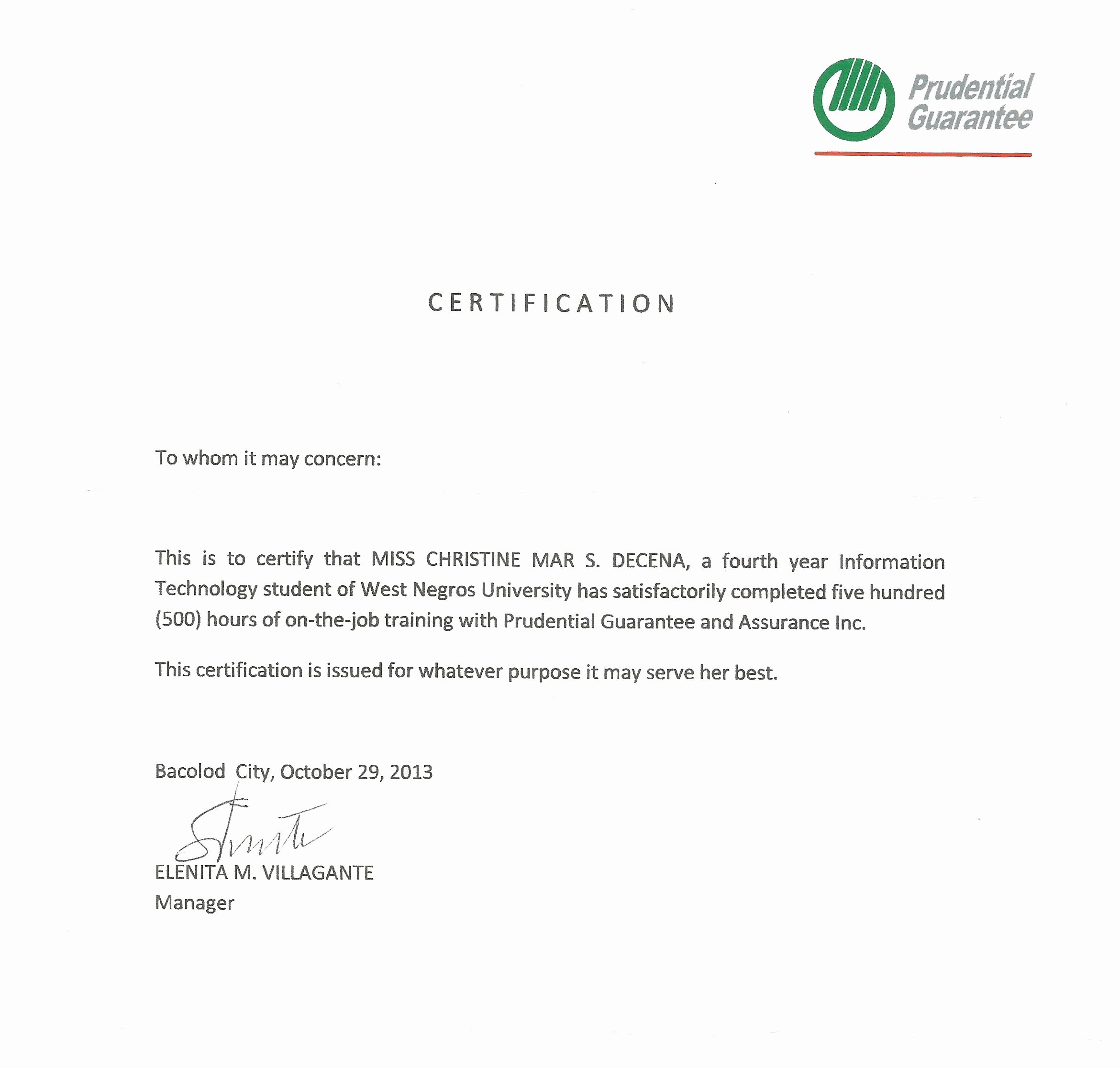 Certificate Of Job Completion Beautiful Profile