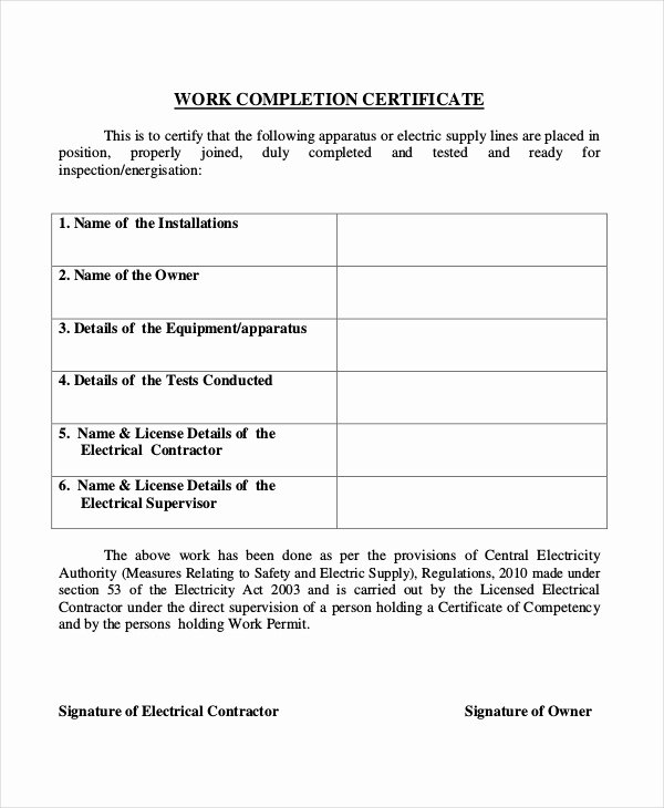 Certificate Of Job Completion Beautiful Work Certificate Template 9 Free Word Excel Pdf