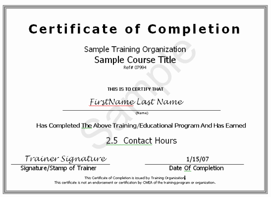 Certificate Of Job Completion Elegant Certification Wastewater Trainers &amp; Educators In House
